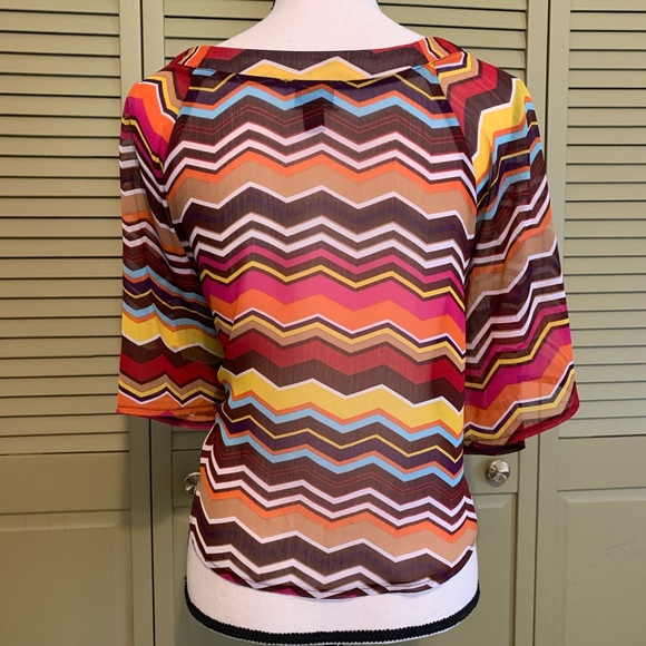 Multi Colored Chevron Pattern Top - Picture 10 of 15